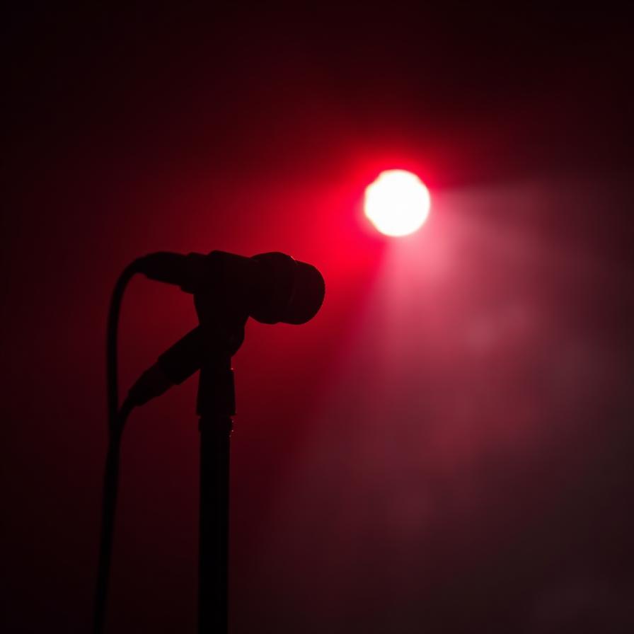Microphone under red stage light